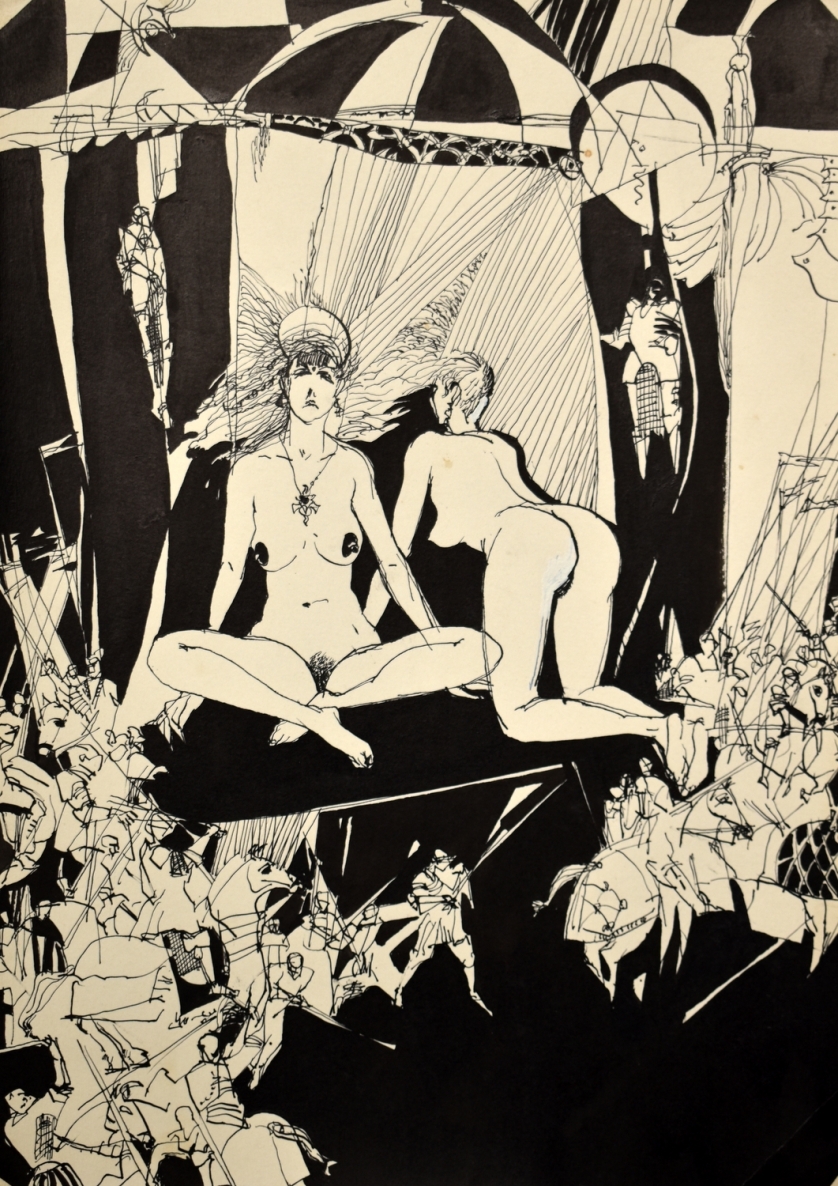 Oholos, ink, pen, brush, paper, 51x37 cm