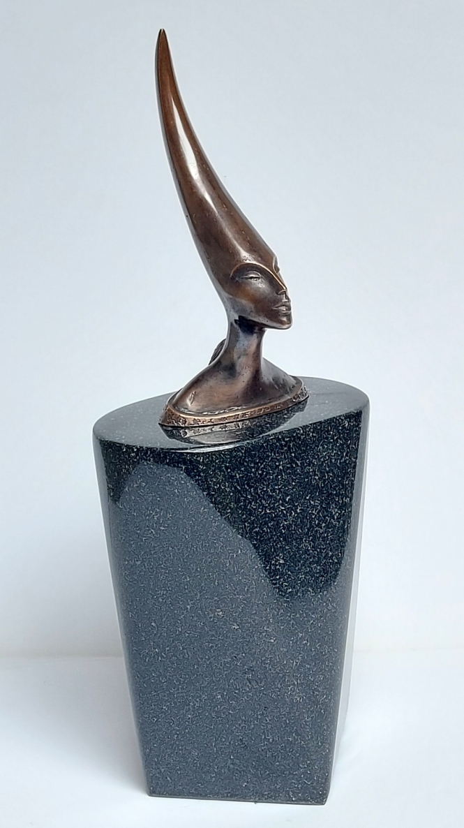 Night, 2019, bronze, stone, h 39.5x15.5x13 cm, 7/10