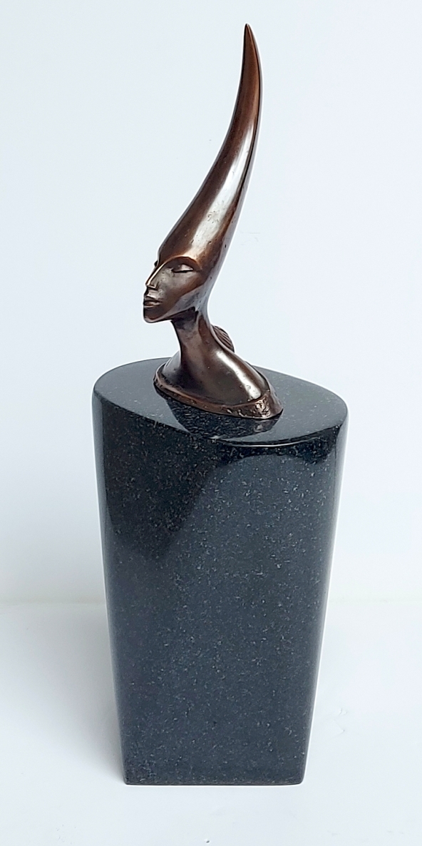 Night, 2019, bronze, stone, h 39.5x15.5x13 cm, 7/10