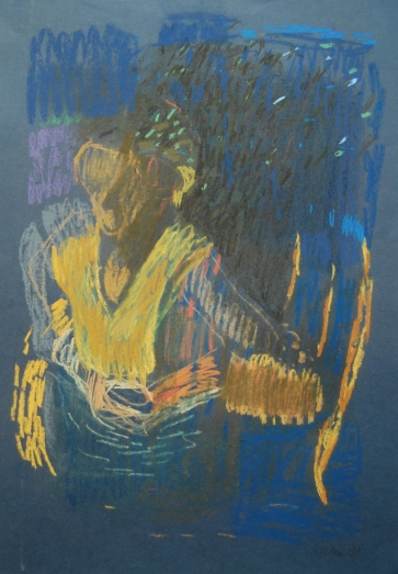 Be pavadinimo, 1998, popierius, pastelė, 72x50 cm