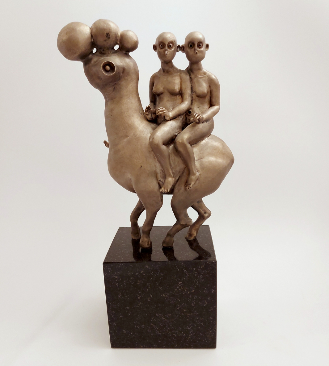 Twins, 2014, bronze, granite, silver plated, h 28 cm, 1/1