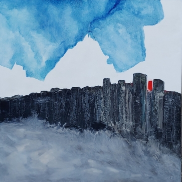 Milžinų taku, 2023, drobė, aliejus, 90x90 cm