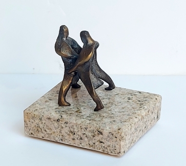 Fight, 2017, brass, stone, h 11x11x9 cm, 1/1