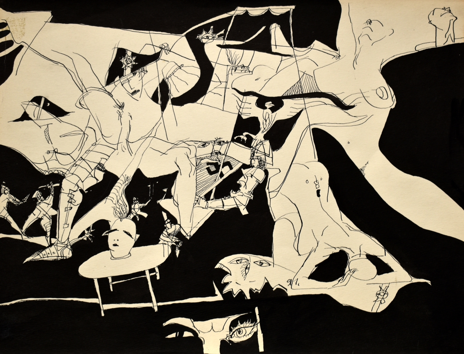 Untitled, ink, pen, brush, paper, 36x48 cm