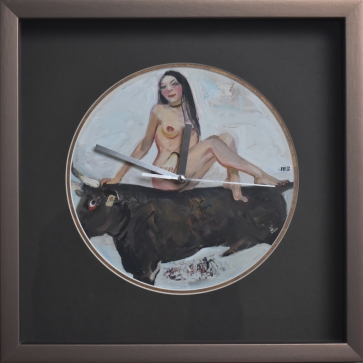 Europos pagrobimas. Laikrodis, 2016, aliejus, kartonas, 35x35 cm