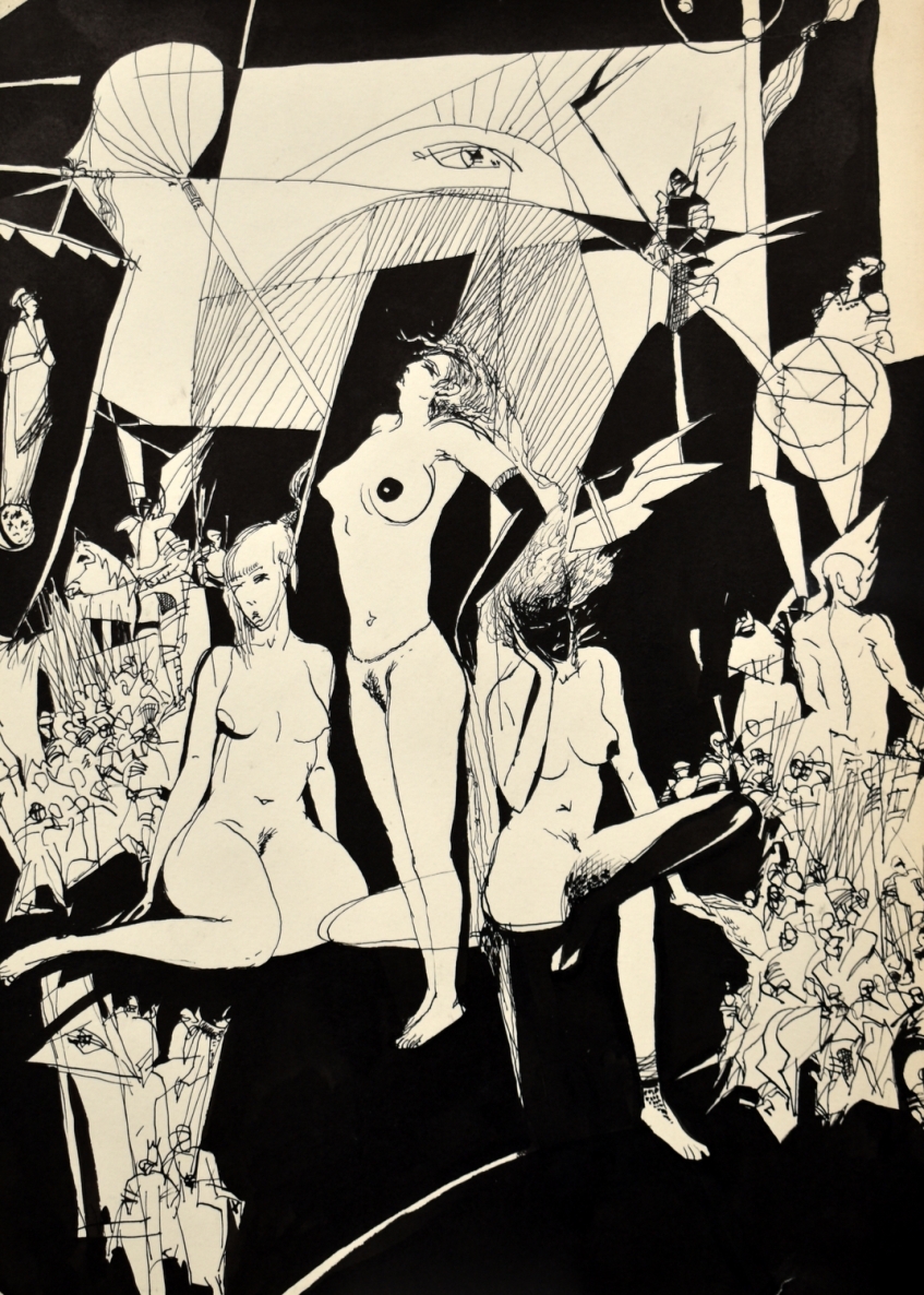 Oholos, 2003, ink, pen, brush, paper, 51x37 cm