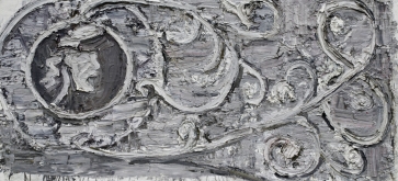 Iš ciklo Vilniaus gatvių reljefai, 2015, drobė, aliejus, 71 x 154cm