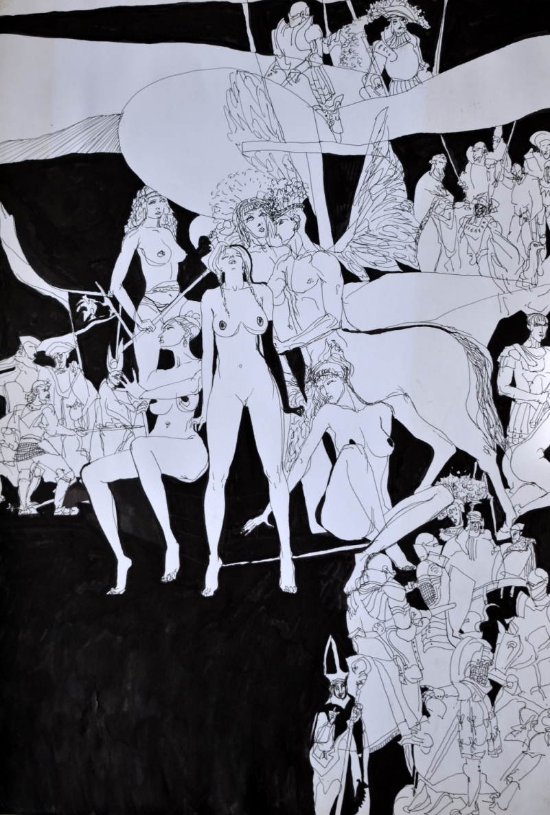 Queen of Saba, 2007, ink, pen, brush, paper, 61x42 cm