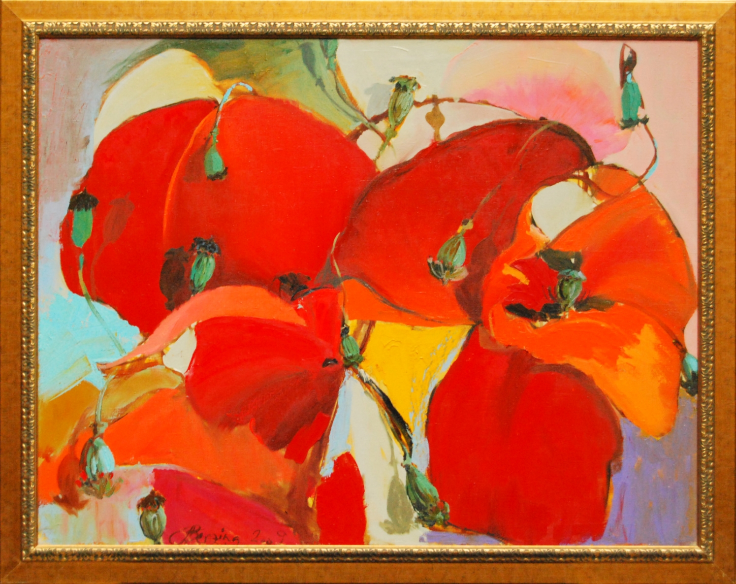 Aguonos, 2009, drobė, aliejus, 100×130 cm