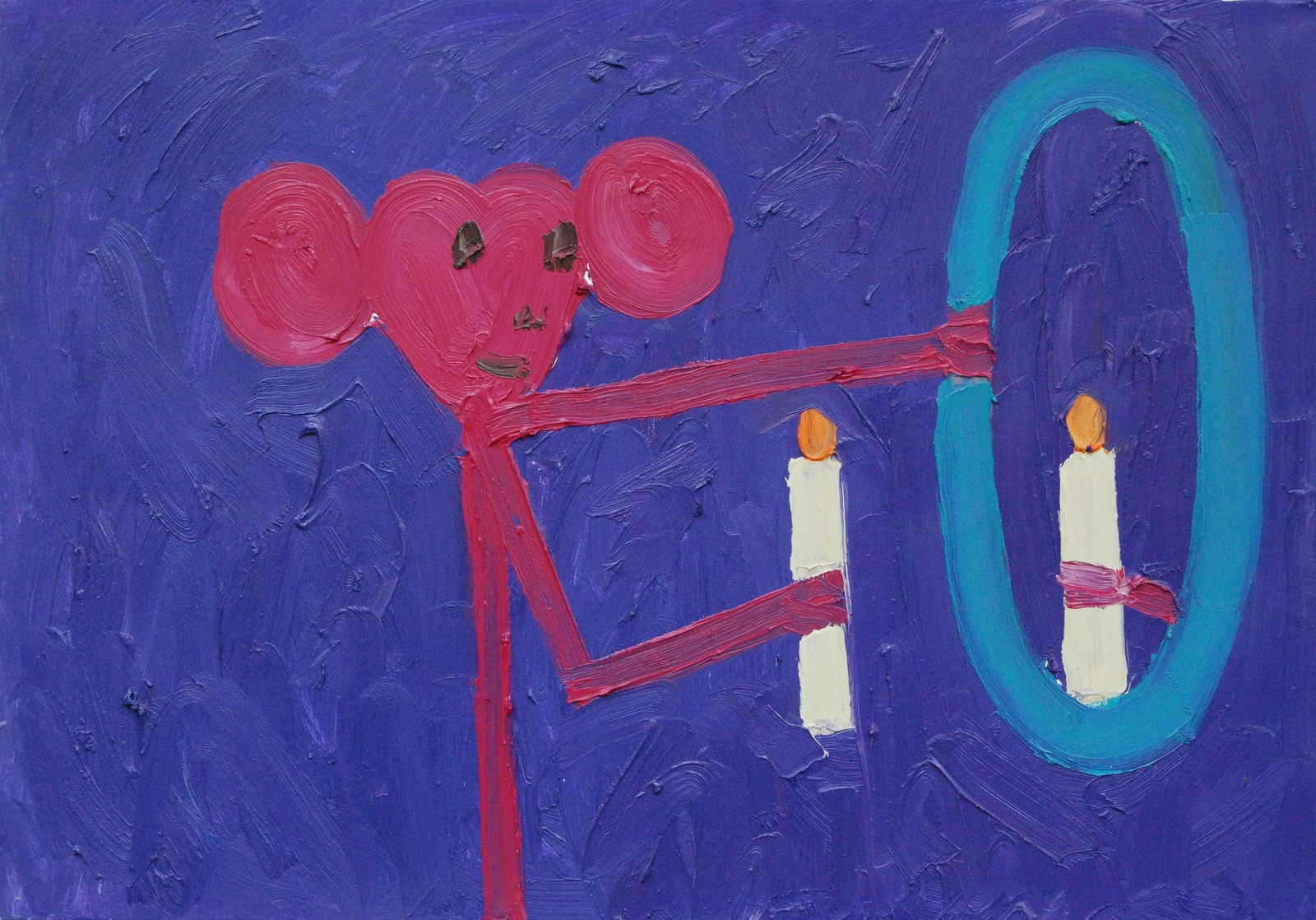 Self-portrait with a Candle, 2014, oil on canvas, 70x100 cm