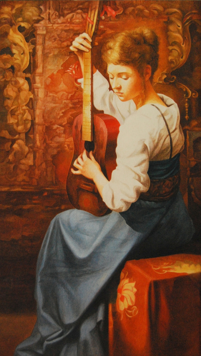 Baroque Impression, 2010, fresco moved on canvas, 140x80 cm