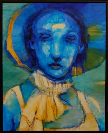 Belaukiant laiško, 2010, drb., akrilas, 125x100 cm