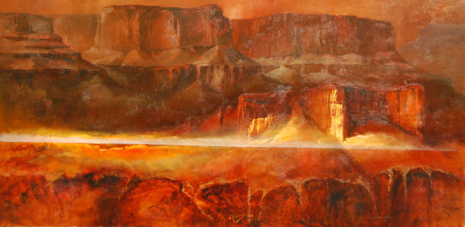 Travelling Rocks, 2014-15, oil on canvas, 60x120cm