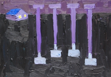 Keturi kastuvai, 2017, drobė, aliejus, 70x100 cm