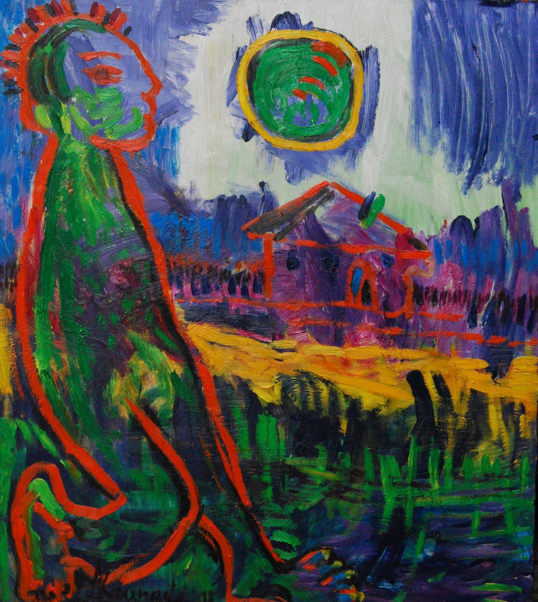 Laimingas tas, kuris be kūno sapnavo, 2018, drb., al., 80x80cm