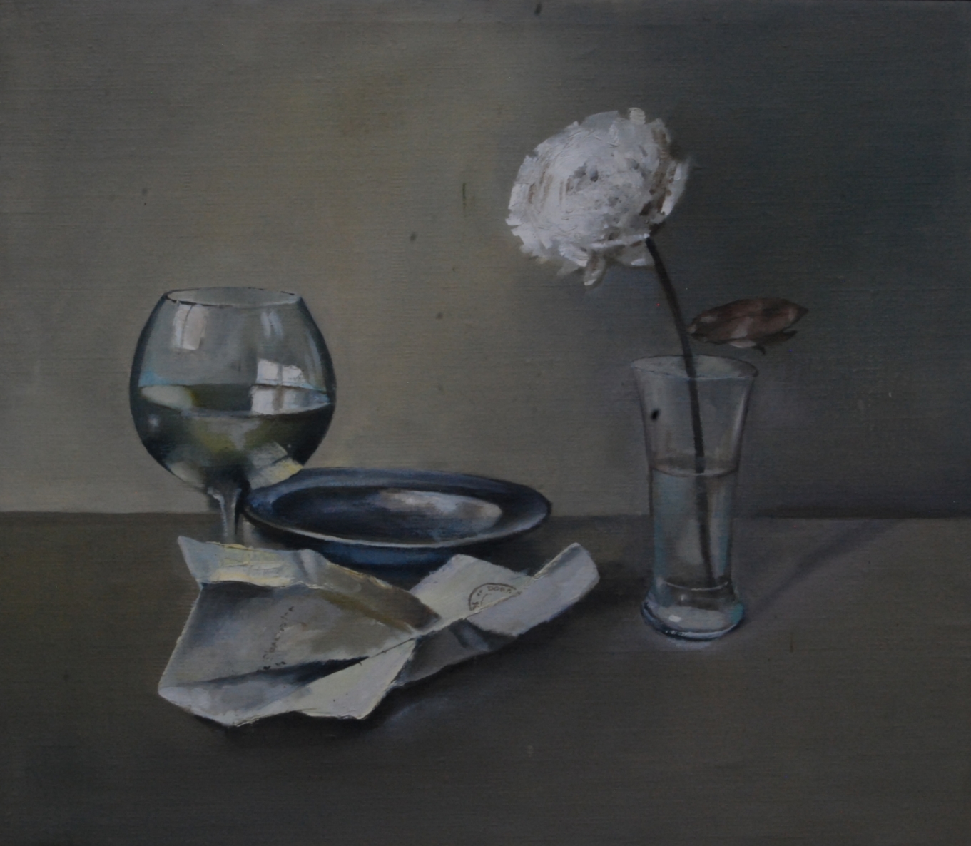 Still life with Rose, 2017, oil on canvas, 40x47cm