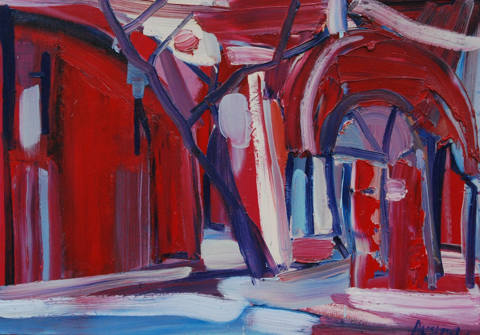 Red City. Kaunas, 2017, oil on canvas, 70x100 cm