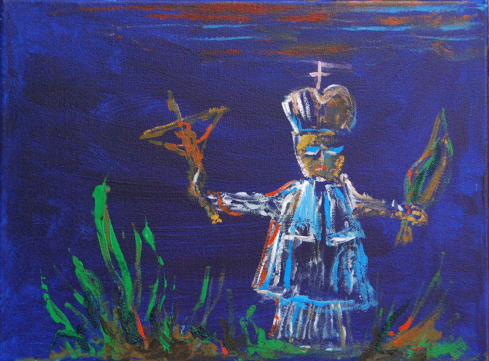 Šv. Jonas Nepomukas, 2019, drob4, aliejus, 30x40 cm