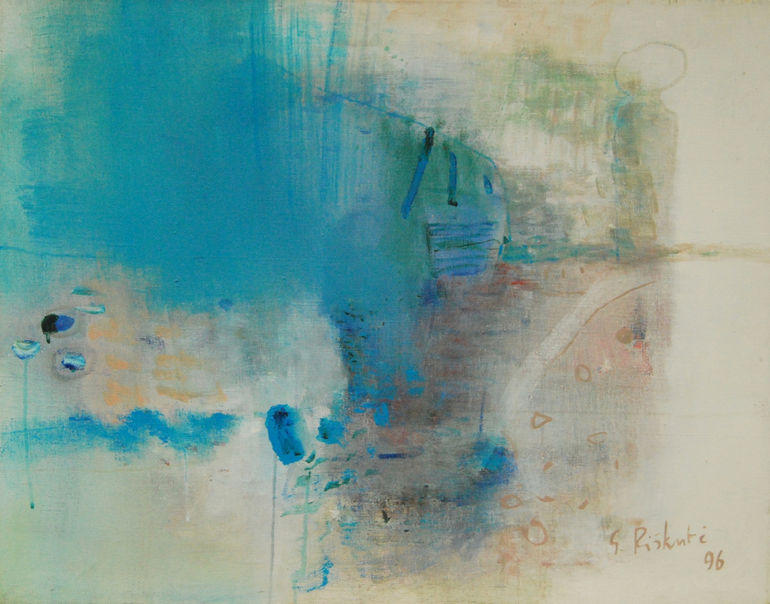 Šviesa ir truputis lietaus, 1996, drb., akr.,73x93cm