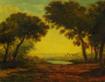 Valsiukas fermos griuvėsiams, 2004, drb., al., 75×95 cm