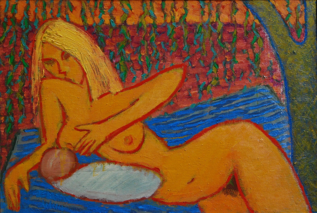Žindanti, 2003, drb., al., 80x117cm
