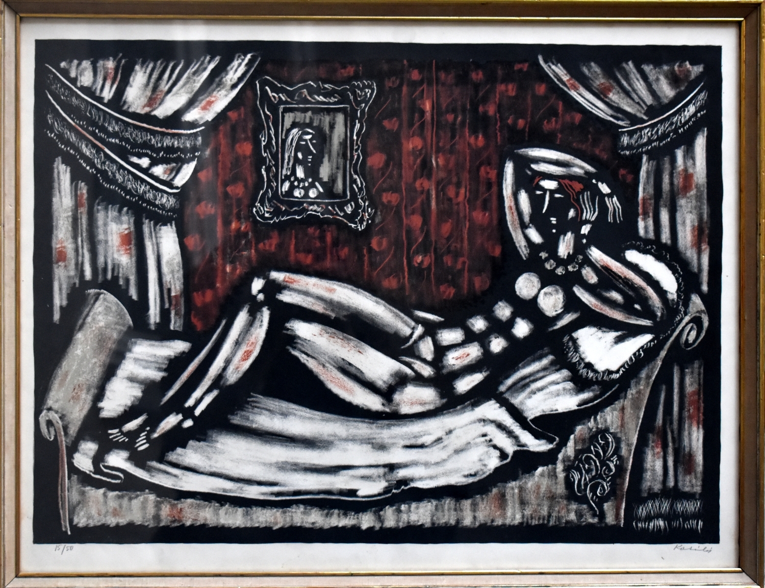 Nude, 1950-1970, pop., lithograph, 45x62 cm, 15/50, frame 54x69 cm