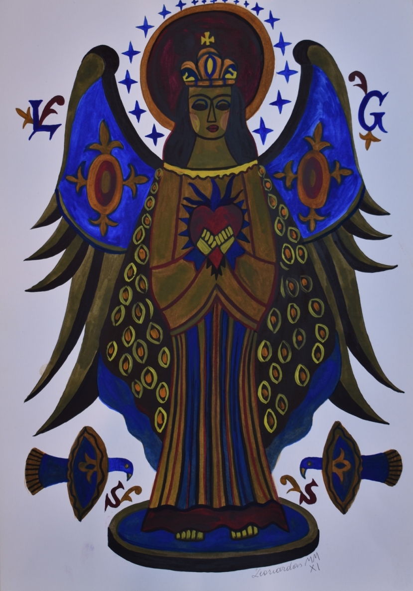 Angelas, 2011, popierius, mišri technika, 42x29,5 cm 