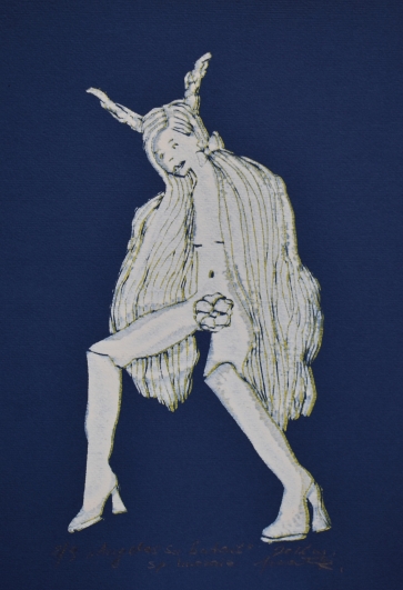 Angelas su batais, 2017, lino raižinys, 32x22 cm, 2/9