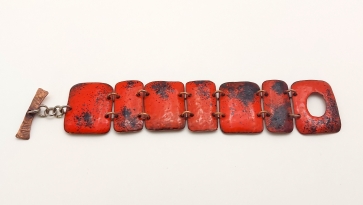 Bracelet, copper, enamel, 17x4 cm, 1/1
