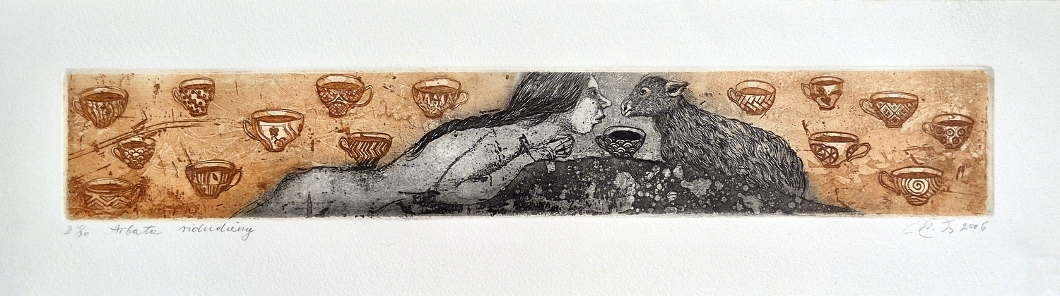 Arbata vidurdienį, 2006, ofortas, 5x32,5 cm, 15/30   