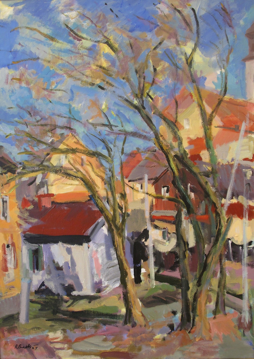 Pirmas žvilgsnis i Šv. Baltramiejų, 2007, drobė, akrilas, 110x80cm