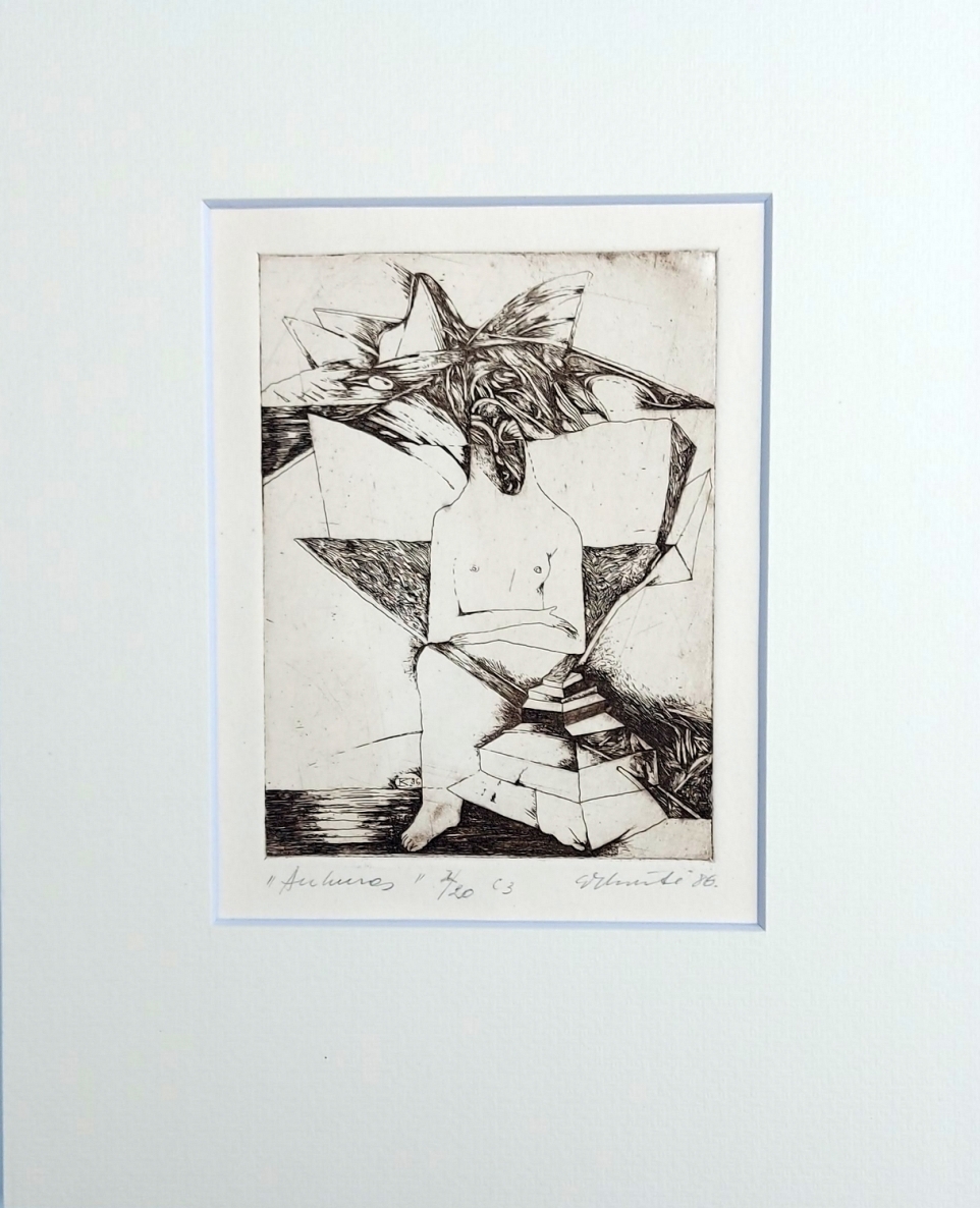 Altar, 1986, etching, 12x9 cm, 2/20, printed, 25x20 cm