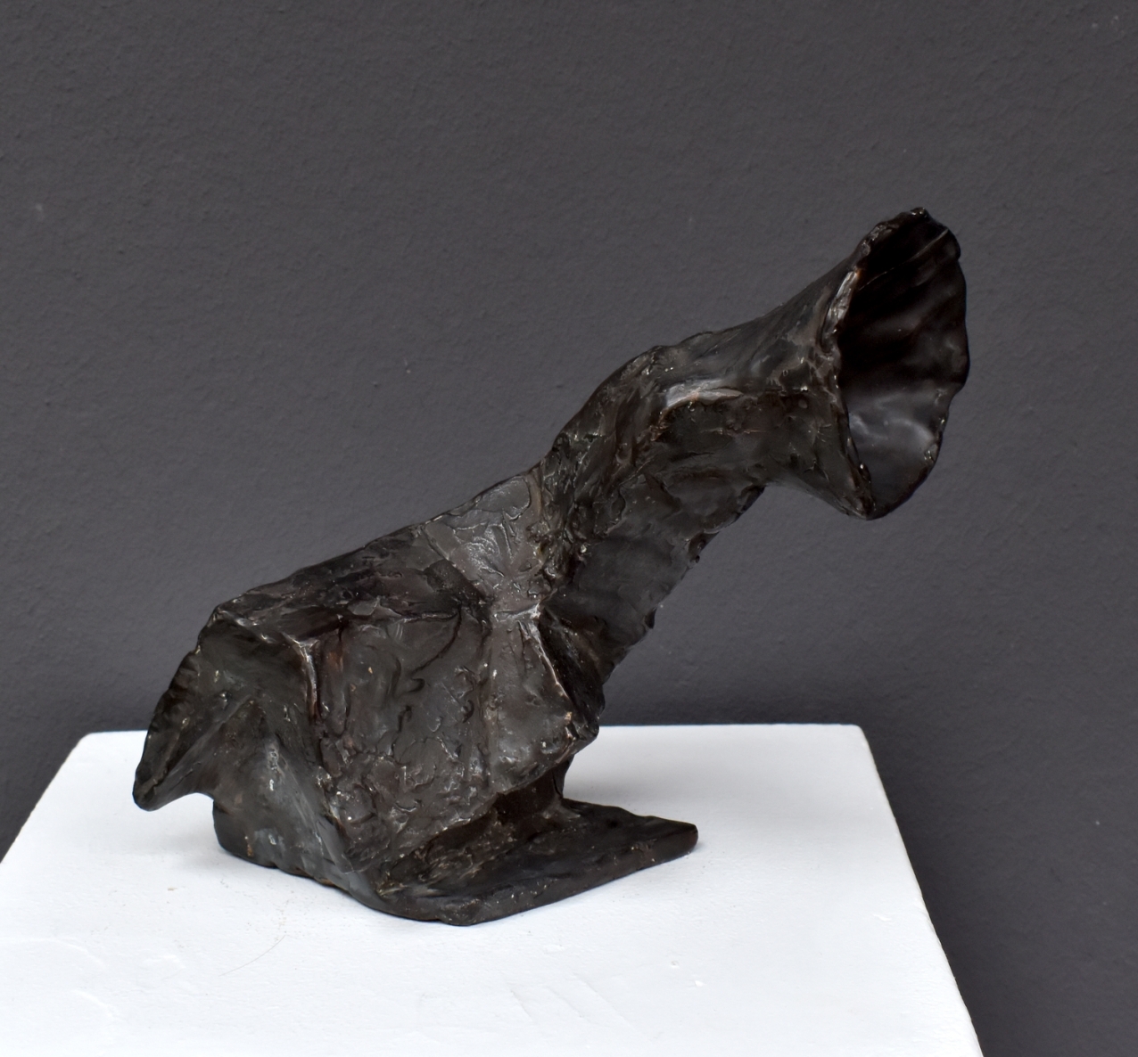 Besiklausantis namas, 2021,  bronza, h 18x22x10 cm, 8/10