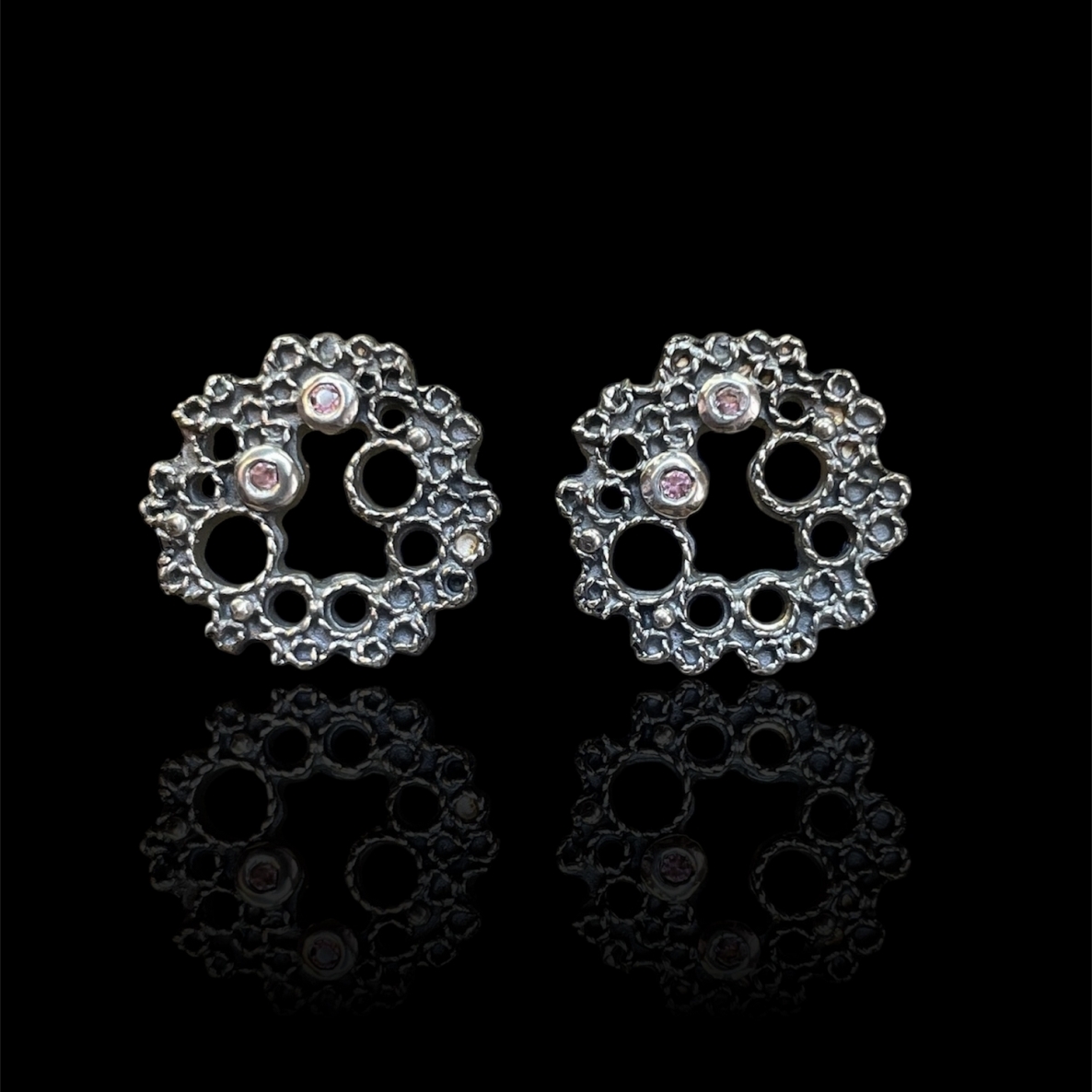 Earrings, Ag 925, 7.24 g, tourmalines
