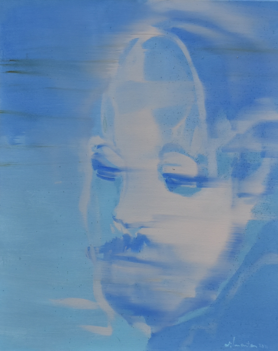 Self-Portrait in the Fog, 2021 canvas, oil, acrylic, 50x40 cm