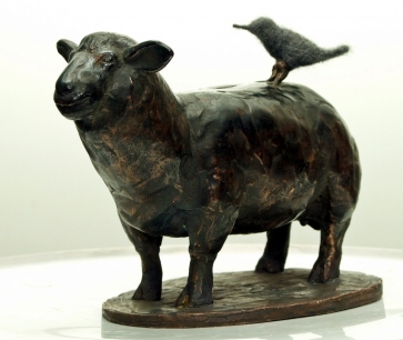 Avis su paukščiu, 2014, bronza, veltinis, h 120 mm