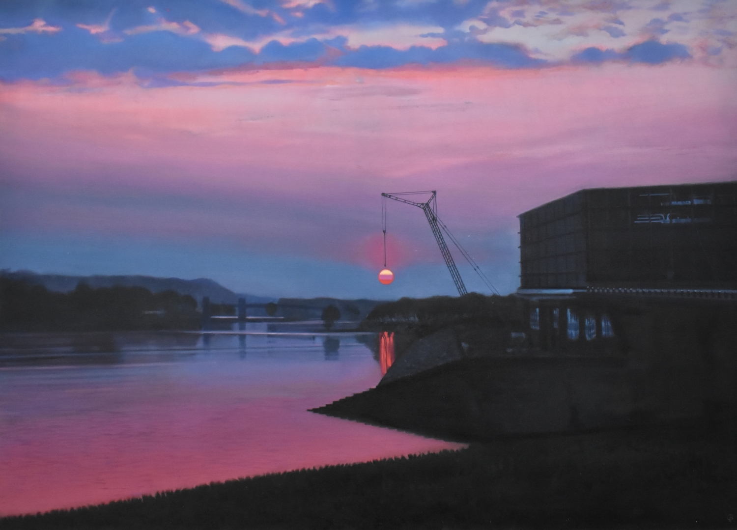 Baisiai gražus saulėlydis, 2022, drobė, aliejus, 90x125 cm