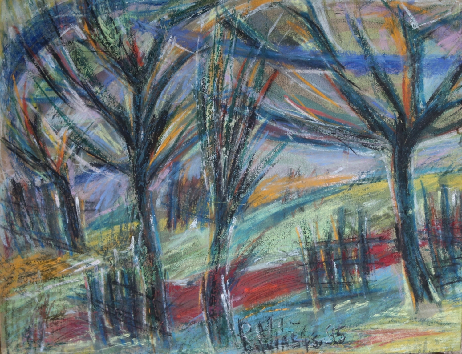 Be pavadinimo, 1995, kartonas, pastelė, 46x60 cm