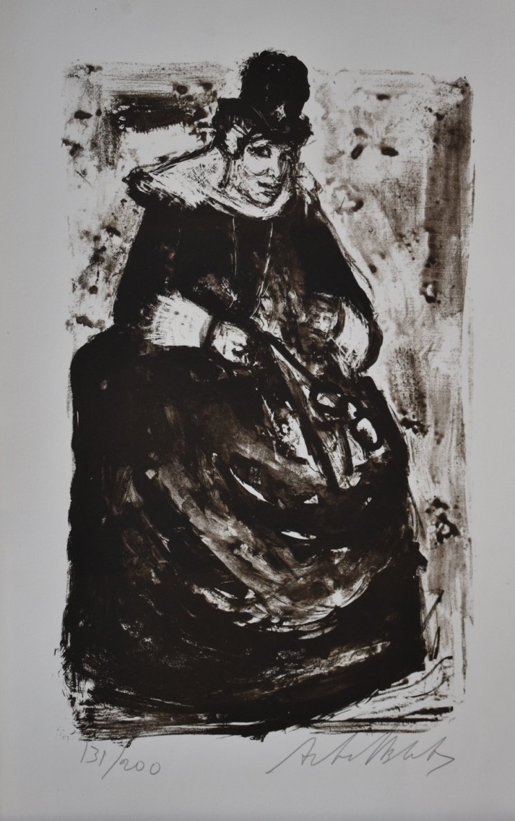 Ponia Greitai, (Giuseppe Verdi opera Falstafas), 1969, popierius, litografija, 40x24 cm, 131/200