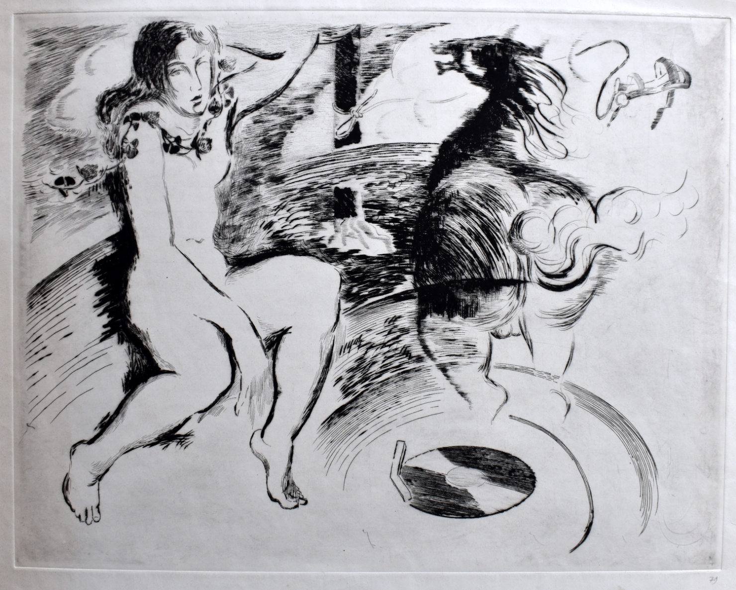 Be pavadinimo, ofortas, sausa adata, 50X64cm