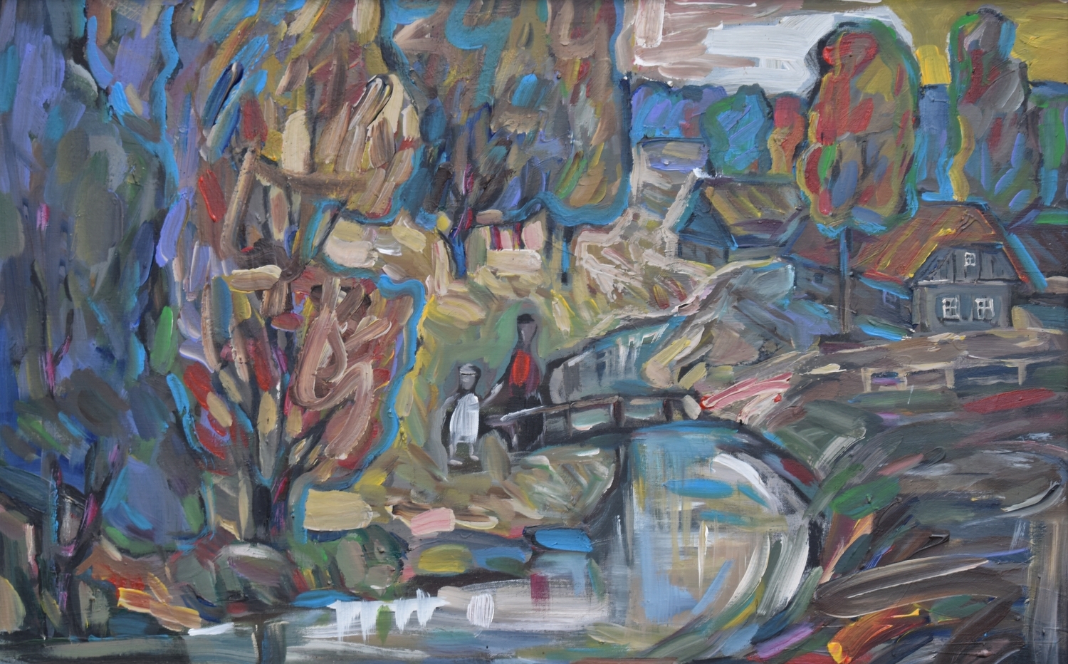 Without a Name, the 20th century end, canvas, oil, 40x62.5 cm