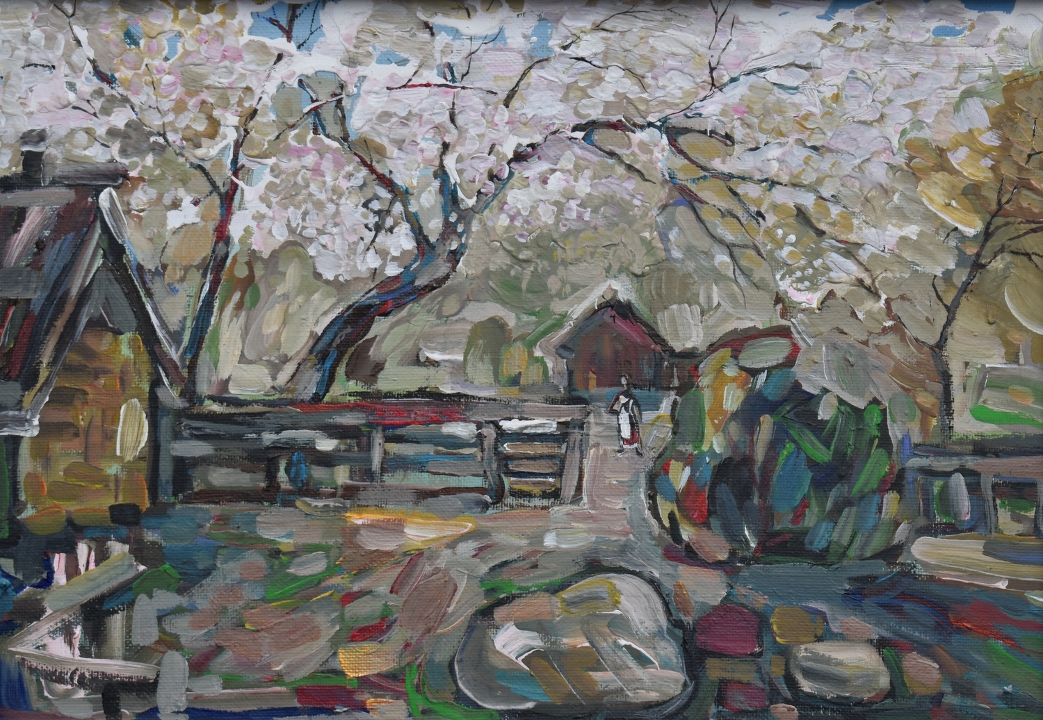 Without a Name, the 20th century end, canvas, oil, 34.5x49.5 cm