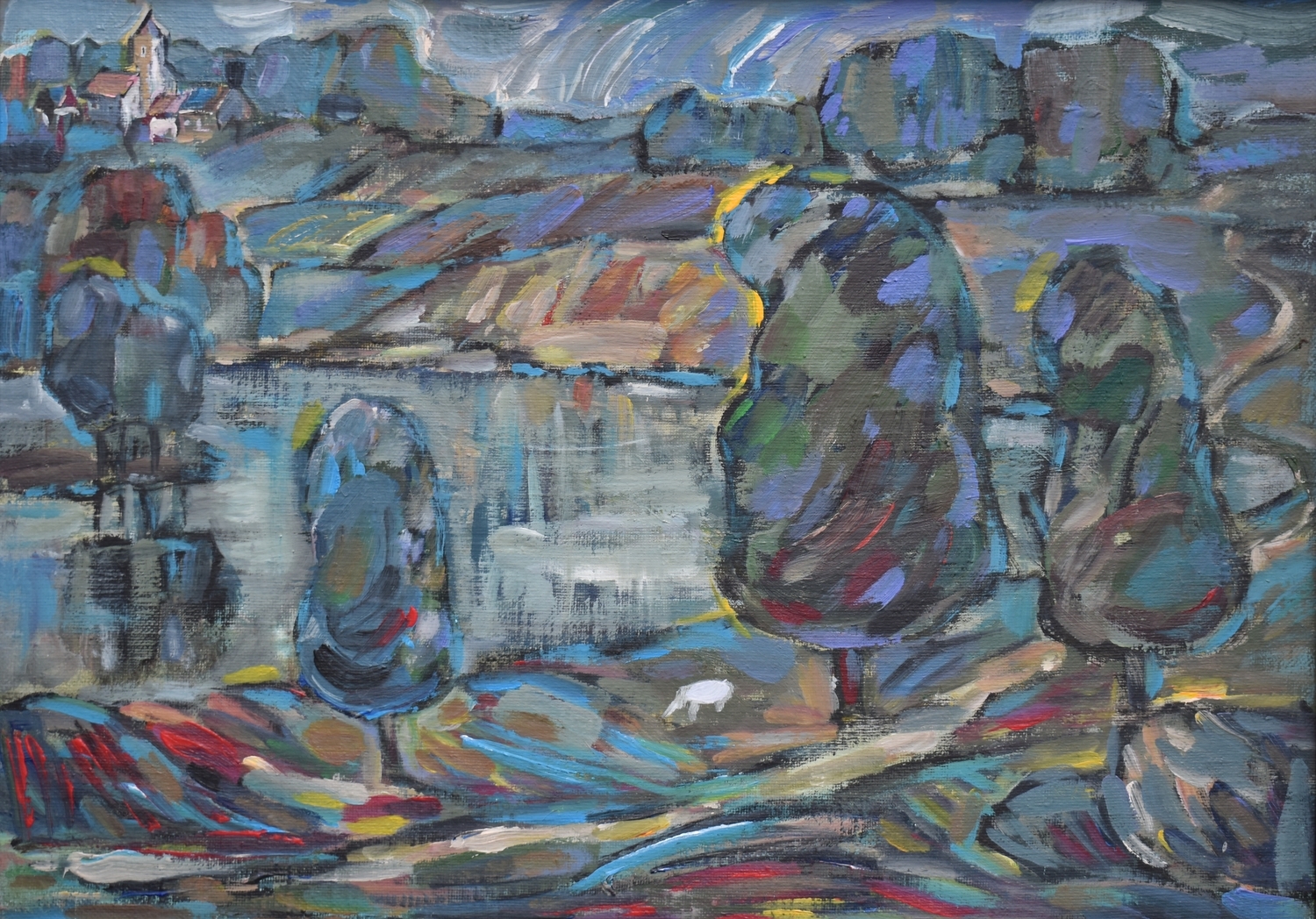 Without Name, end of XX, canvas, oil, 49.5x68.5 cm