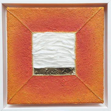 Blyksniai III, 2021, drobė, akrilas, autorinė technika, 23x23 cm