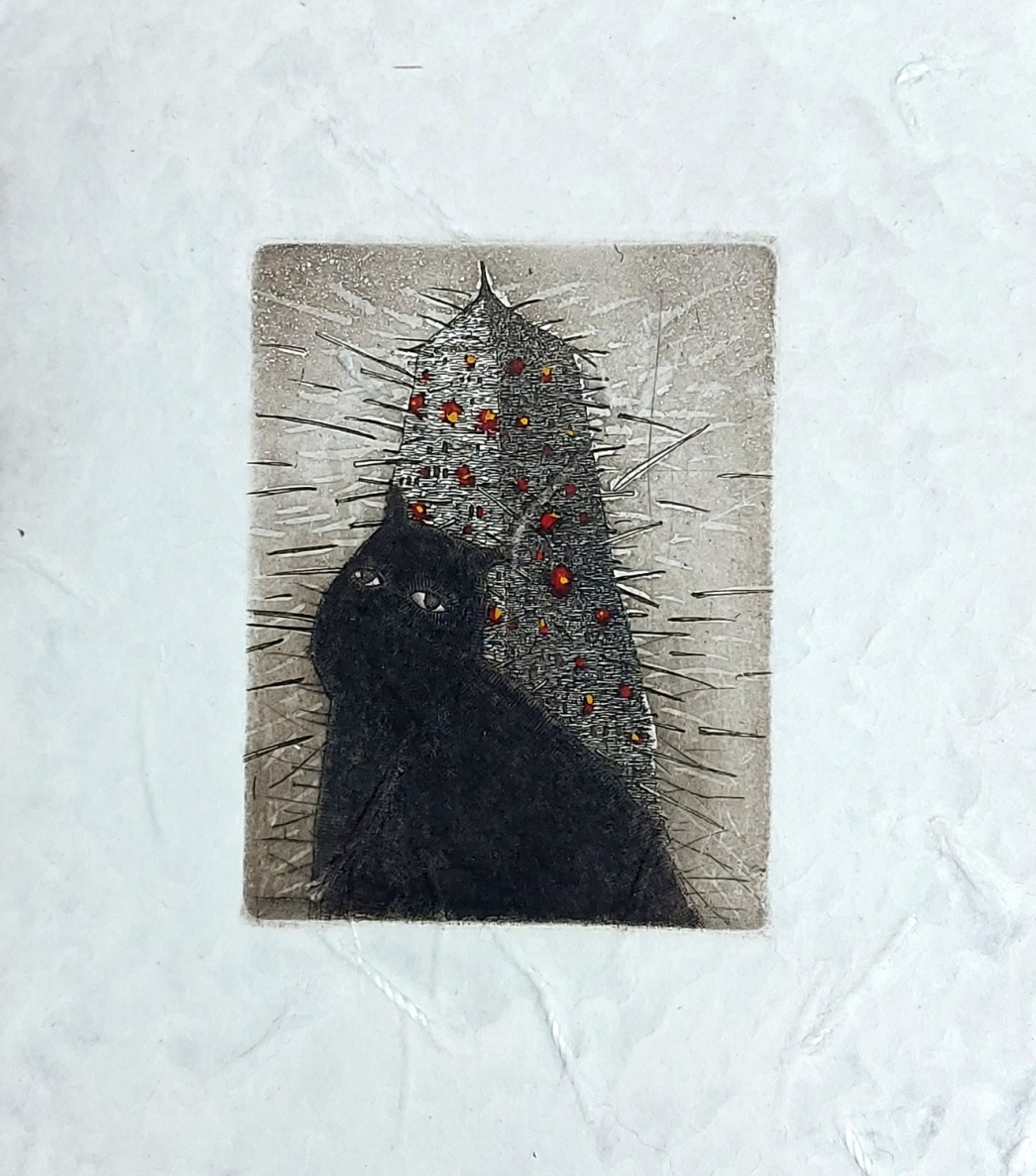 The Watchman, 2000, etching, 10x7.5 cm