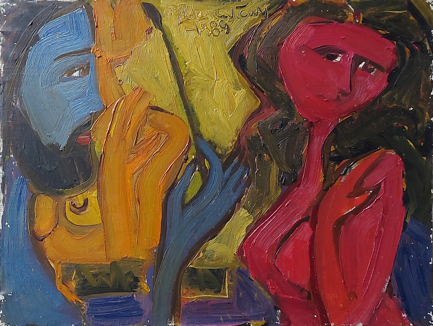 Artist and Model, 1989, oil on canvas, 44.5x58 cm