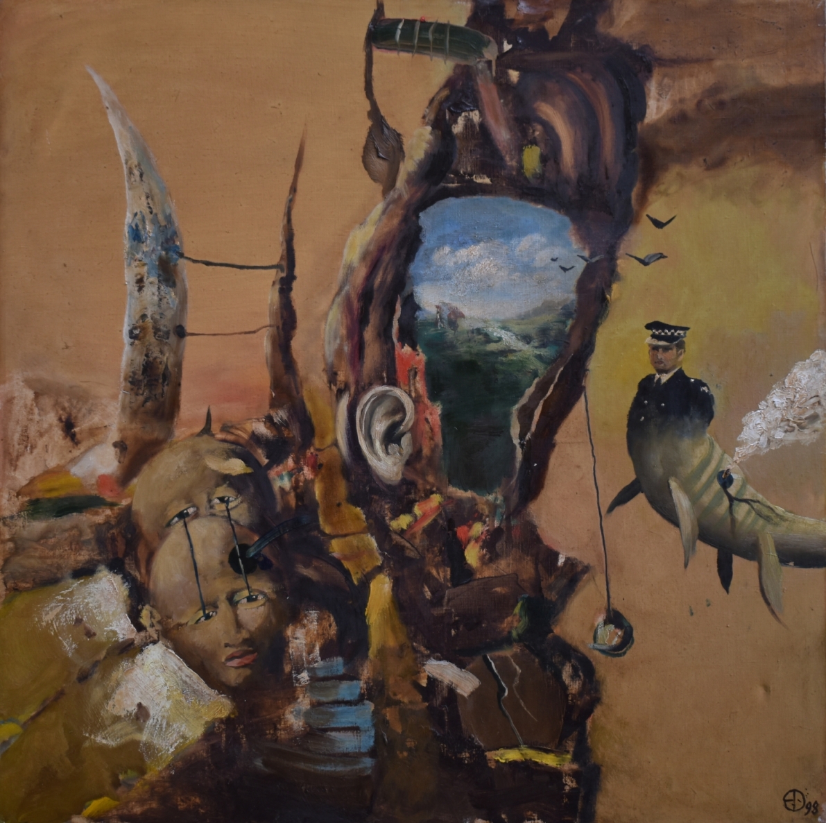 Dalis peizažo, 1998, drobė, aliejus, 80x80 cm 