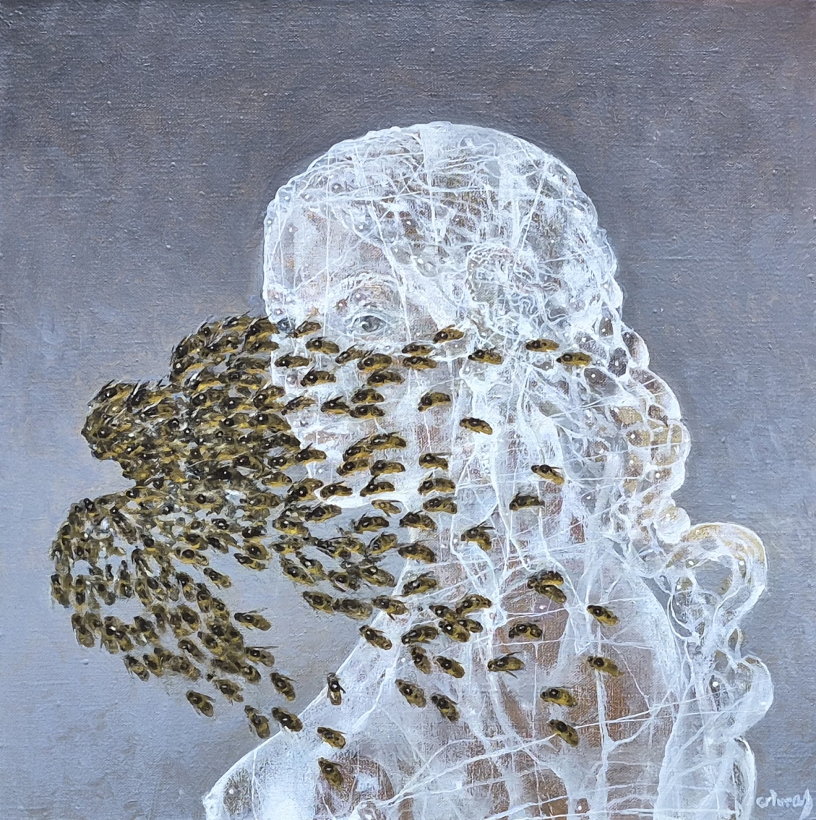Dangaus kūnai. Spiečius, 2026, drobė, aliejus, 50x50 cm 