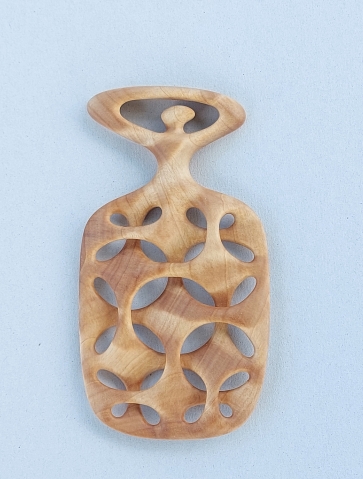 Dekoratyvinis objektas-papuošalas Erdvė, beržo gumbas, 13x7x1,5 cm, 1/1