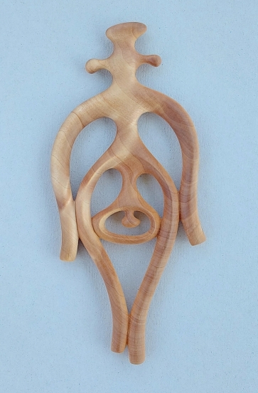 Dekoratyvinis objektas-papuošalas Laukimas, beržo gumbas, 14,5x7x0,9 cm, 1/1